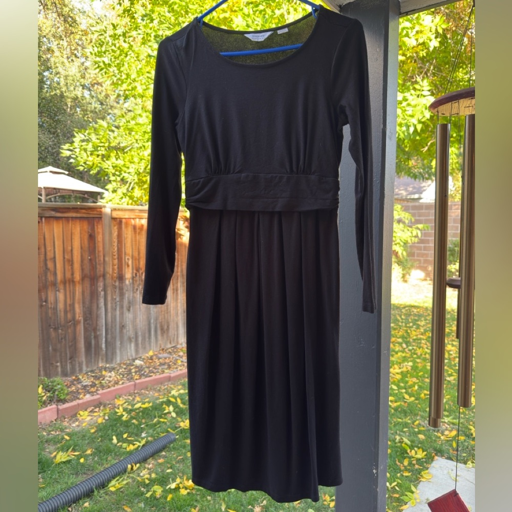 Seraphine Stretch Jersey Maternity and Nursing Dress, Size 2, Black